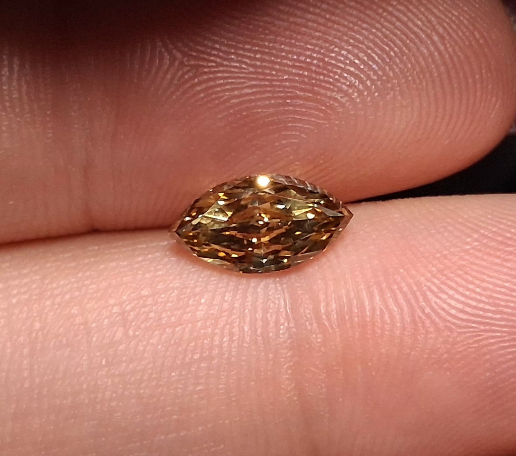 GIA 1.43 CT Natural Marquise Modified Brilliant Fancy Deep Brown-Yellow Even VS2