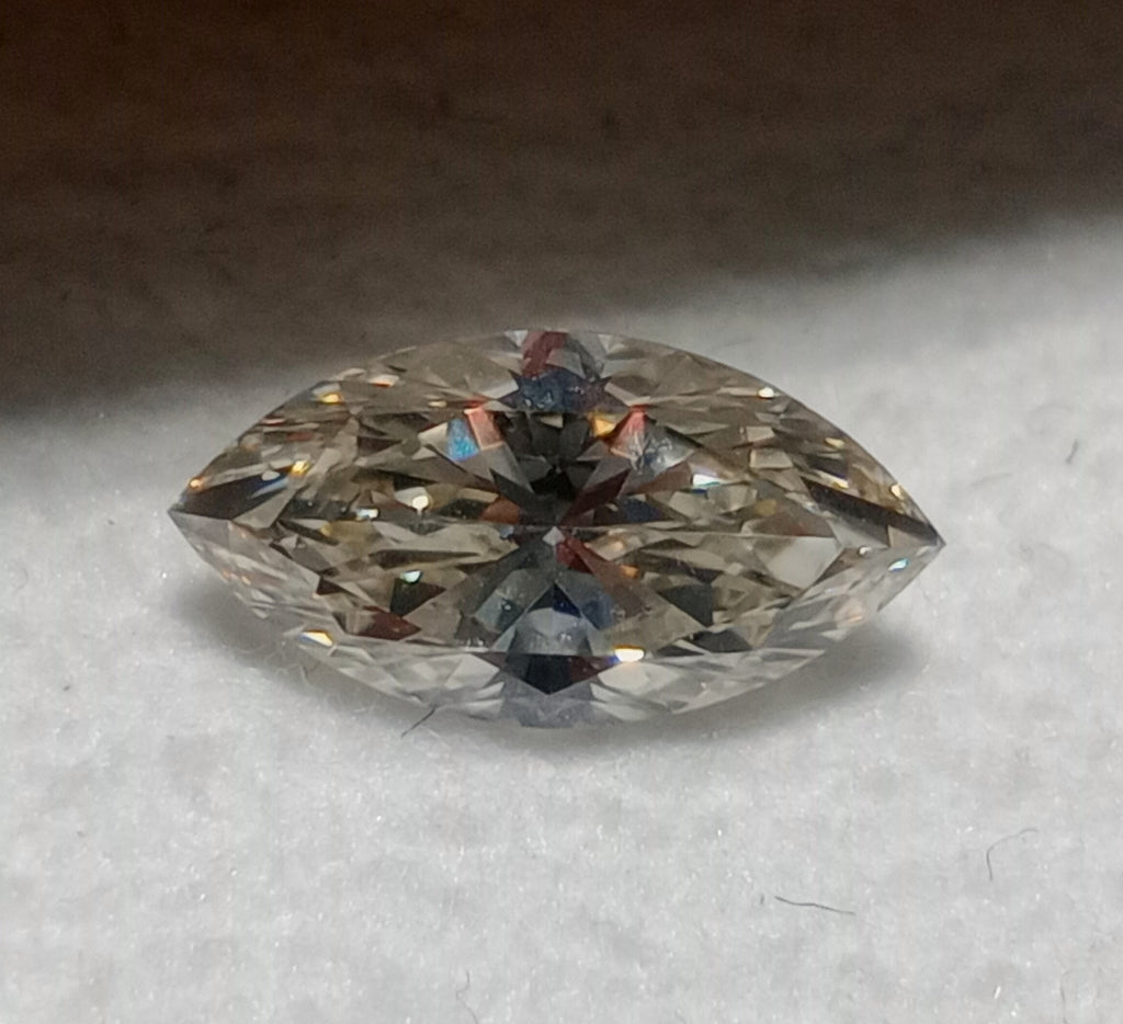 1.01 CT GIA Marquise Brilliant Natural Diamond M SI1 Faint Brown