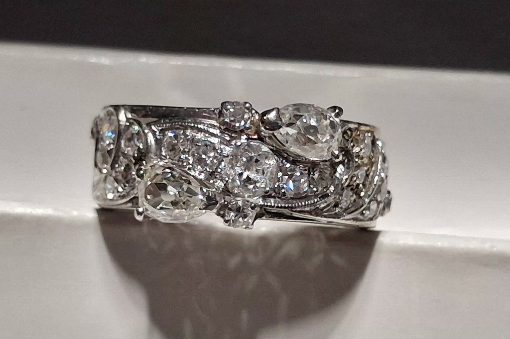 Antique Ring 4.2DWT/Platinum EST 1.50 CTW Old Stones