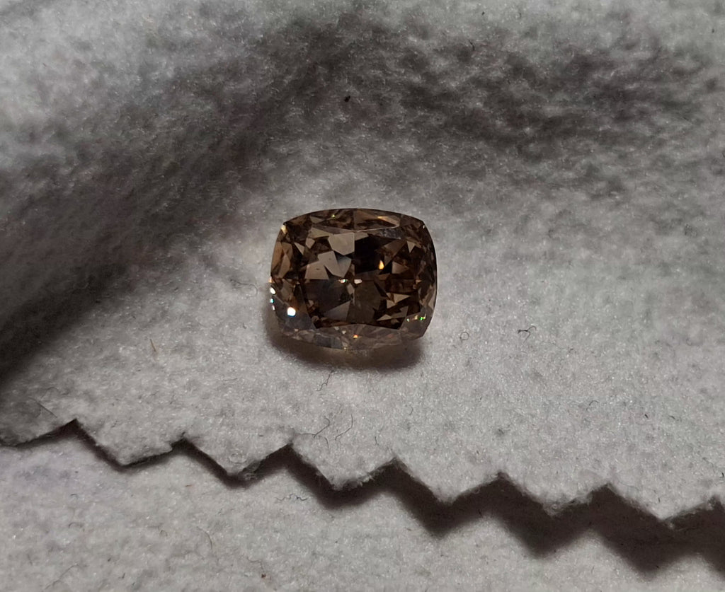 GIA 1.20 CT Natural Cushion Fancy Yellowish Brown VS2