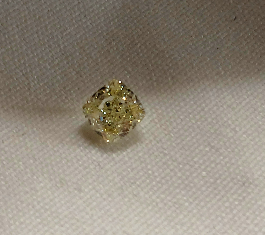 0.50 CT Natural Cushion Cut Yellow SI1
