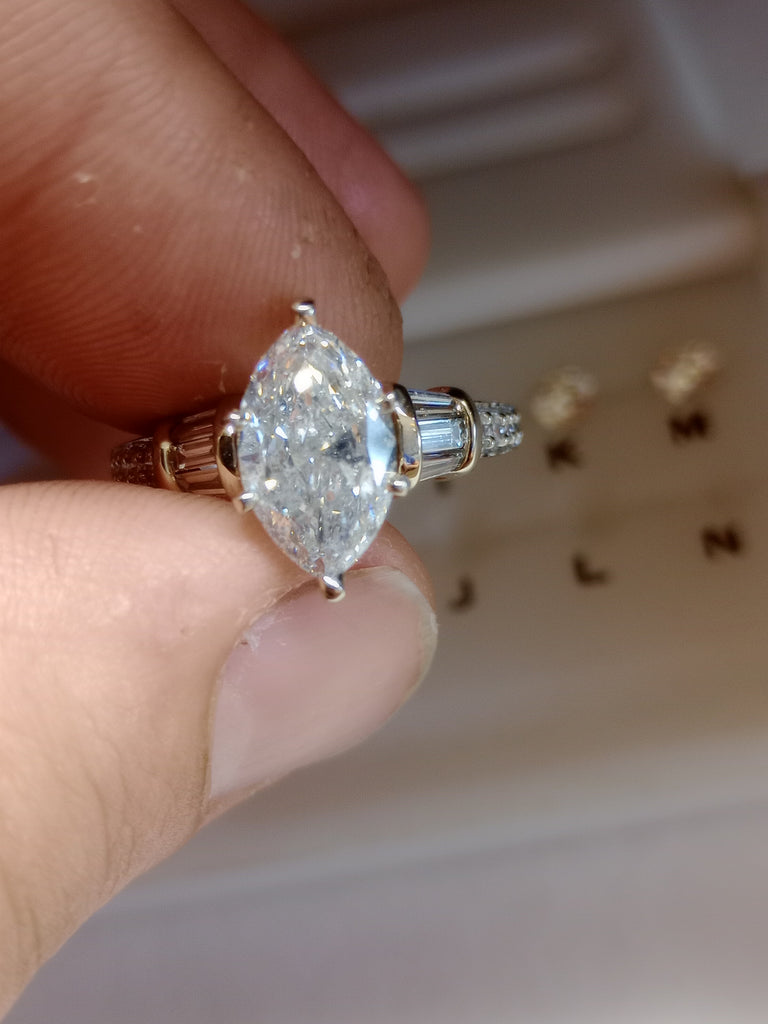2.07 CT Natural Marquise Diamond Ring