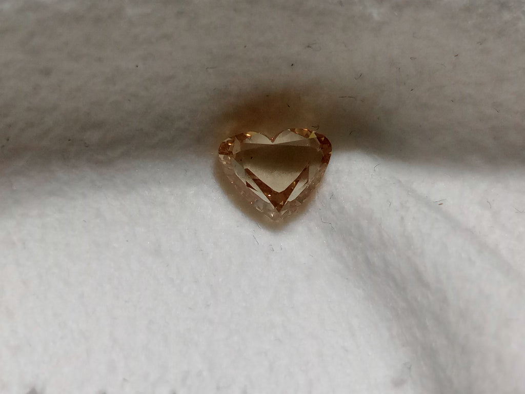1.08 CT IGI Heart Rose Cut Natural Diamond Y-Z VS2
