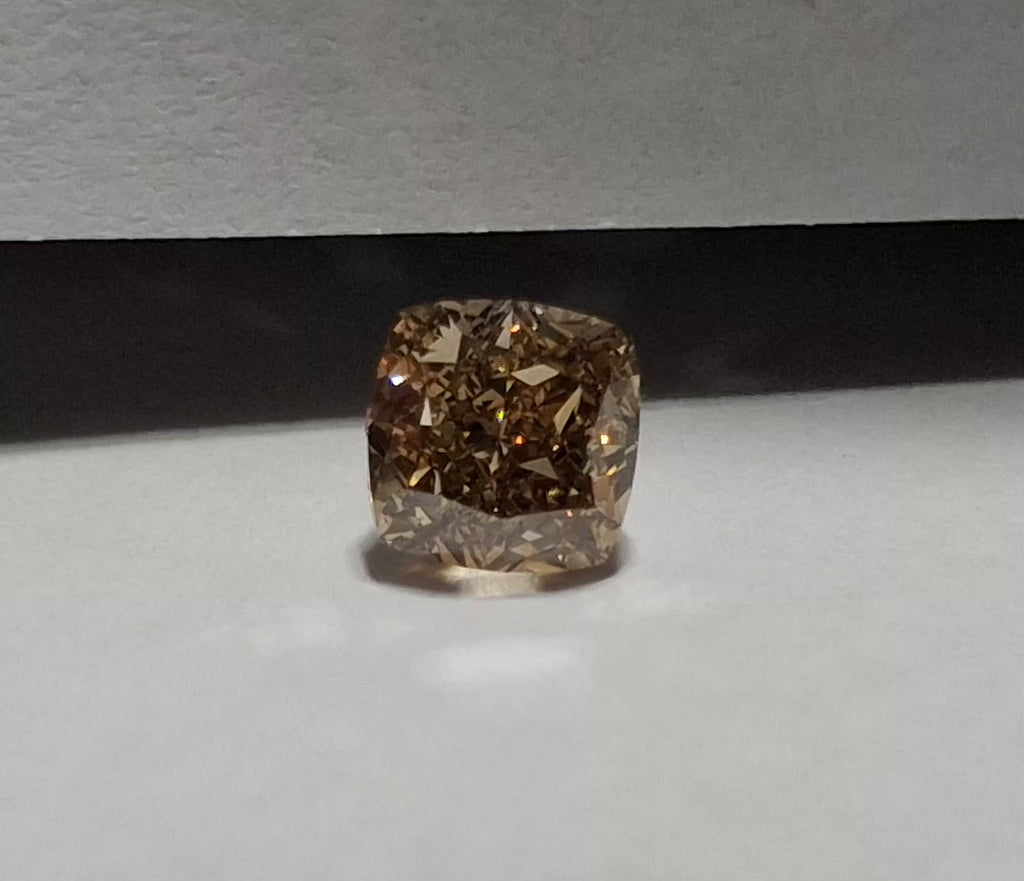GIA 1.00 CT Natural Cushion Fancy Yellow-Brown VS2 EX VG
