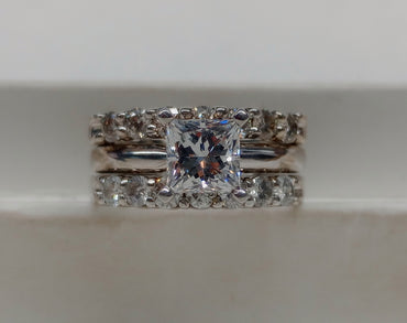1.08 CT GIA Princess Cut Natural Diamond Ring E SI1