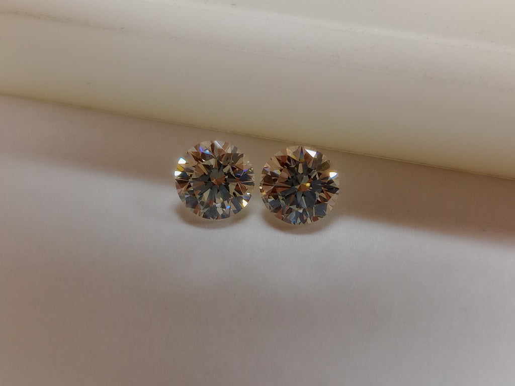 GIA 3.00 CTW Round Matched  Diamonds, K, SI1-VS2