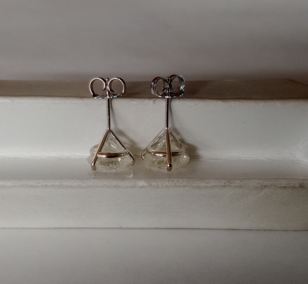 4.20 CTW Natural Round Brilliant Stud Match HIJ I2-I3