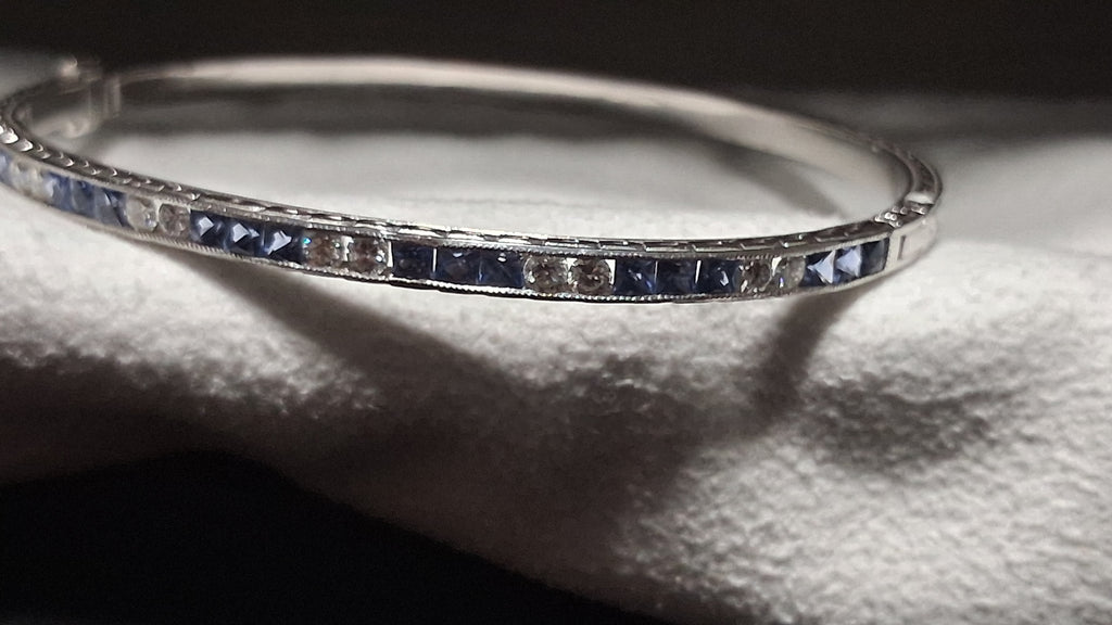 18.5 Grams 18k Bracelet, EST 1ct White SI Natural Diamond
