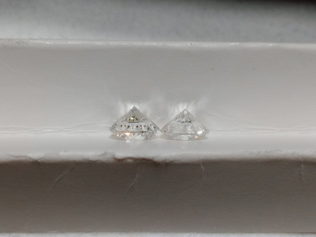 1.95 CTTW Round Brilliant Natural Diamond Matched Pair G-H SI2-I1