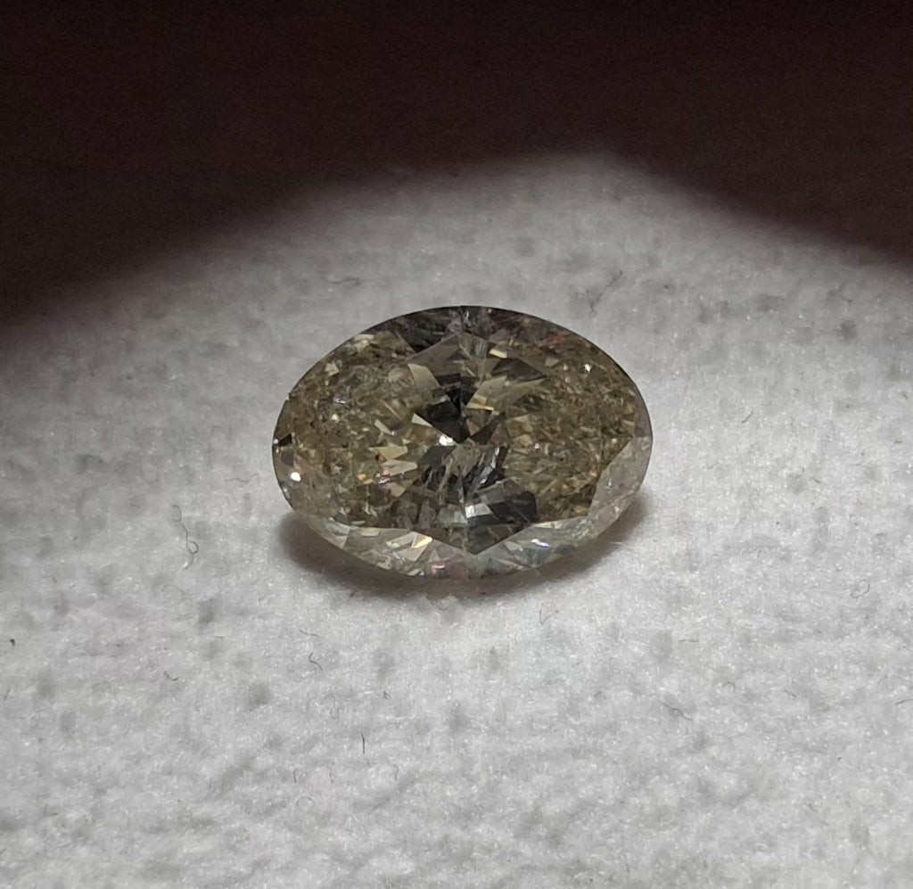 IGI 1.52 CT Natural Oval Diamond Brown O-P SI2 VG EX EX