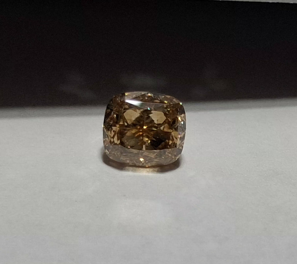 GIA 1.02 CT Natural Cushion Fancy Yellow-Brown SI1 EX VG