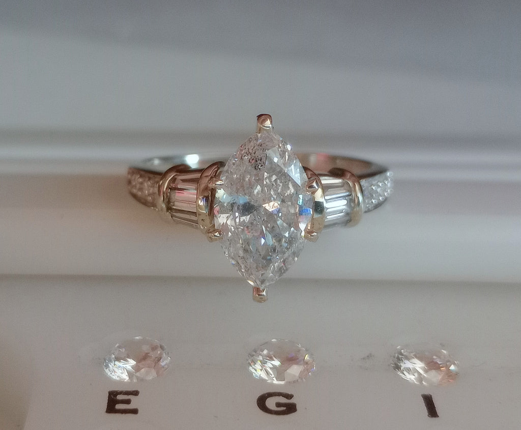 2.07 CT Natural Marquise Diamond Ring