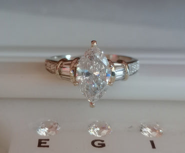 2.07 CT Natural Marquise Diamond Ring