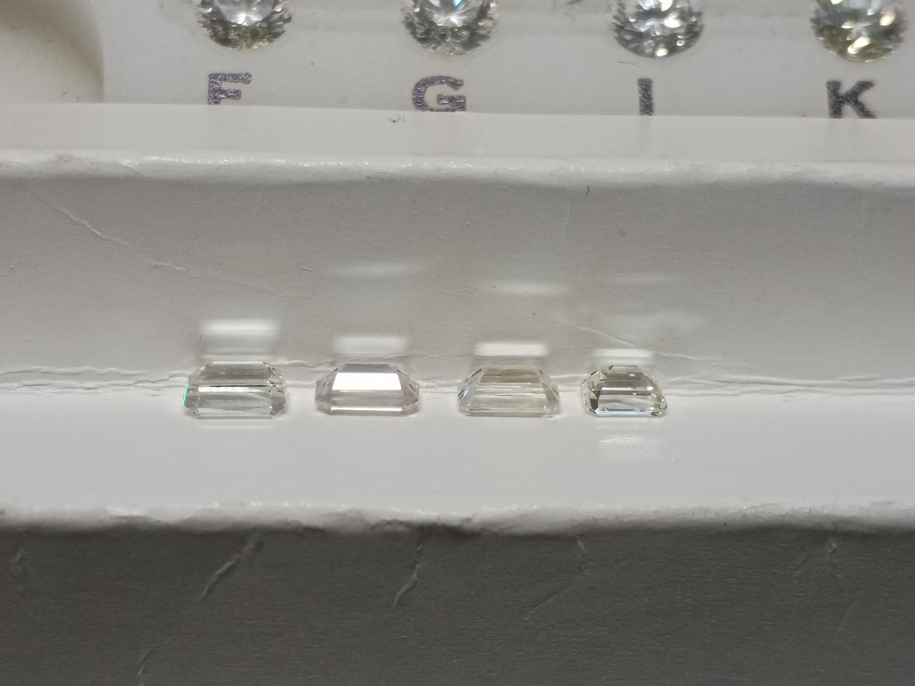 1.24 TCTW Emerald Cut Natural Diamond Parcel (4) White SI