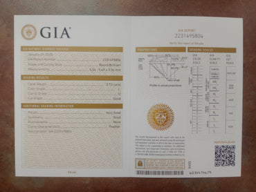 0.73 Round Brilliant Natural diamond L I2 GIA