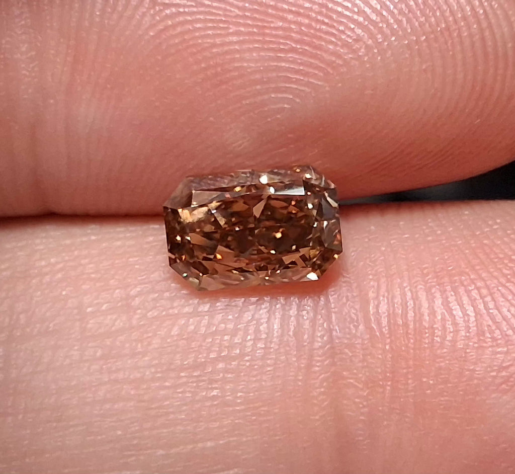 GIA 1.52 CT Natural Radiant Fancy Dark Yellowish Brown VVS2 EX/GD