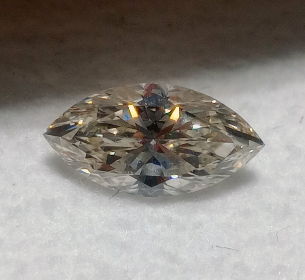 1.01 CT GIA Marquise Brilliant Natural Diamond M SI1 Faint Brown