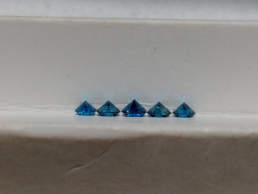 0.57 CTTW Round Blue Treated Natural Diamonds (5)  I1-I2