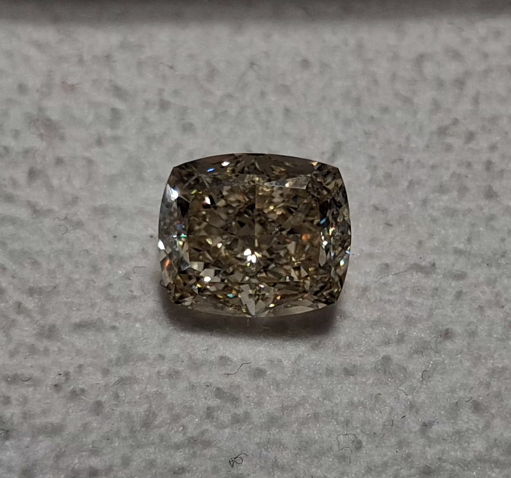 GIA 1.70 CT Natural Cushion Modified Brilliant WX Light Brown VS1