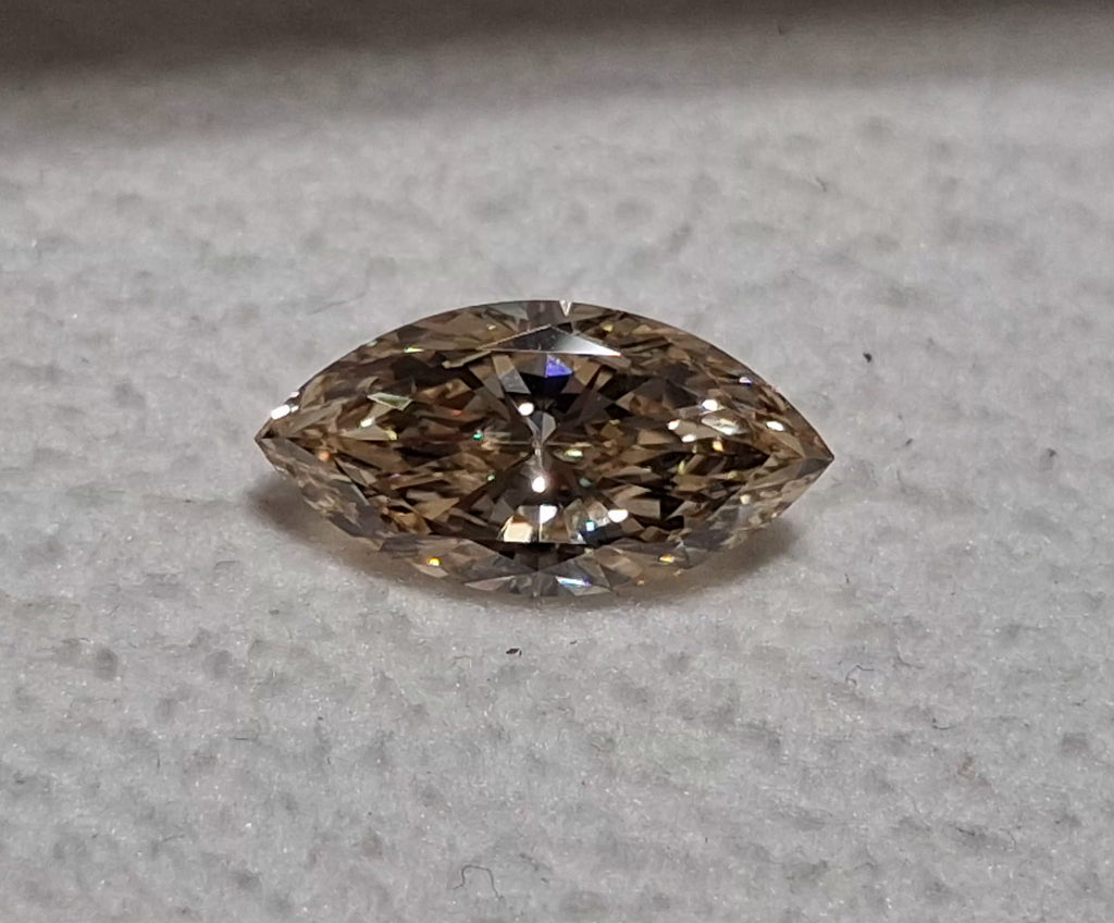 GIA 1.00 CT Natural Marquise Cut Fancy Light-Brown/Yellow Even SI2 EX VG