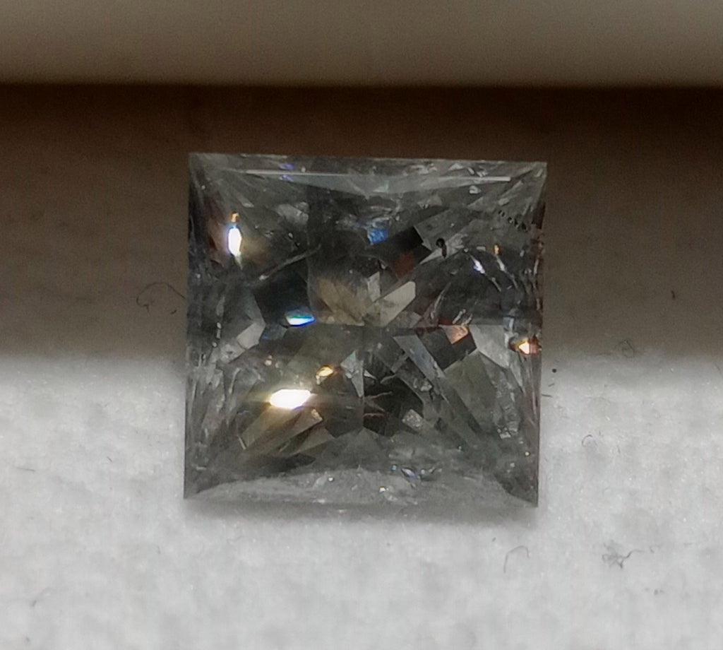 1.75 CT Princess Cut Natural Diamond Gray I3