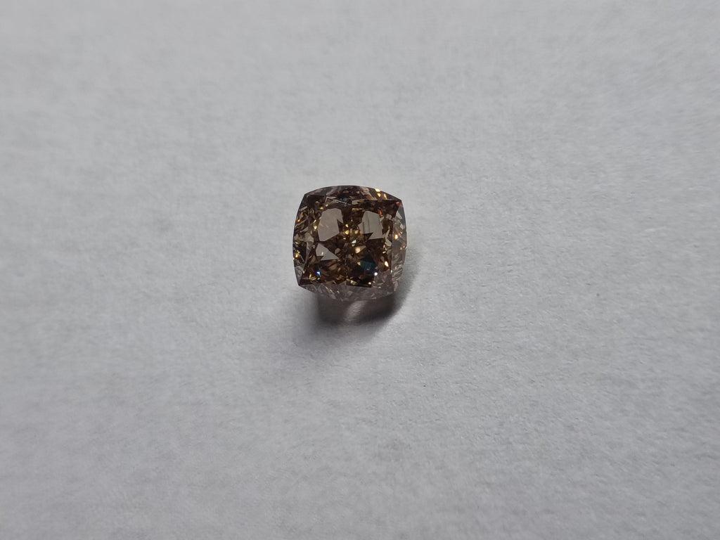 GIA 1.00 CT Natural Cushion Fancy Brown VS1 EX VG