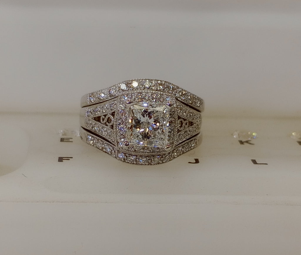 GIA 1.64 CT Princess Diamond, F, I1 Ring